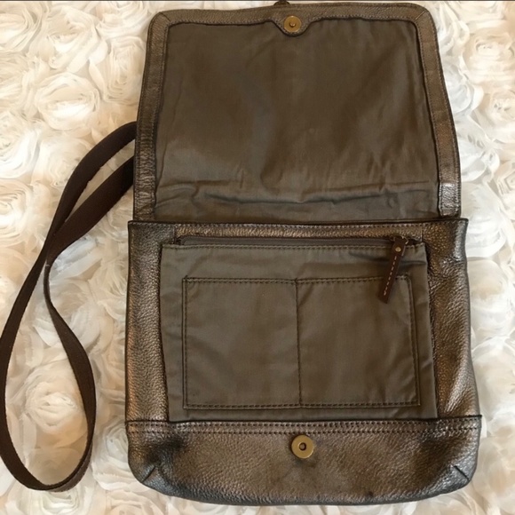 Fossil Crossbody Brown and Silver Purse - Picture 5 of 6